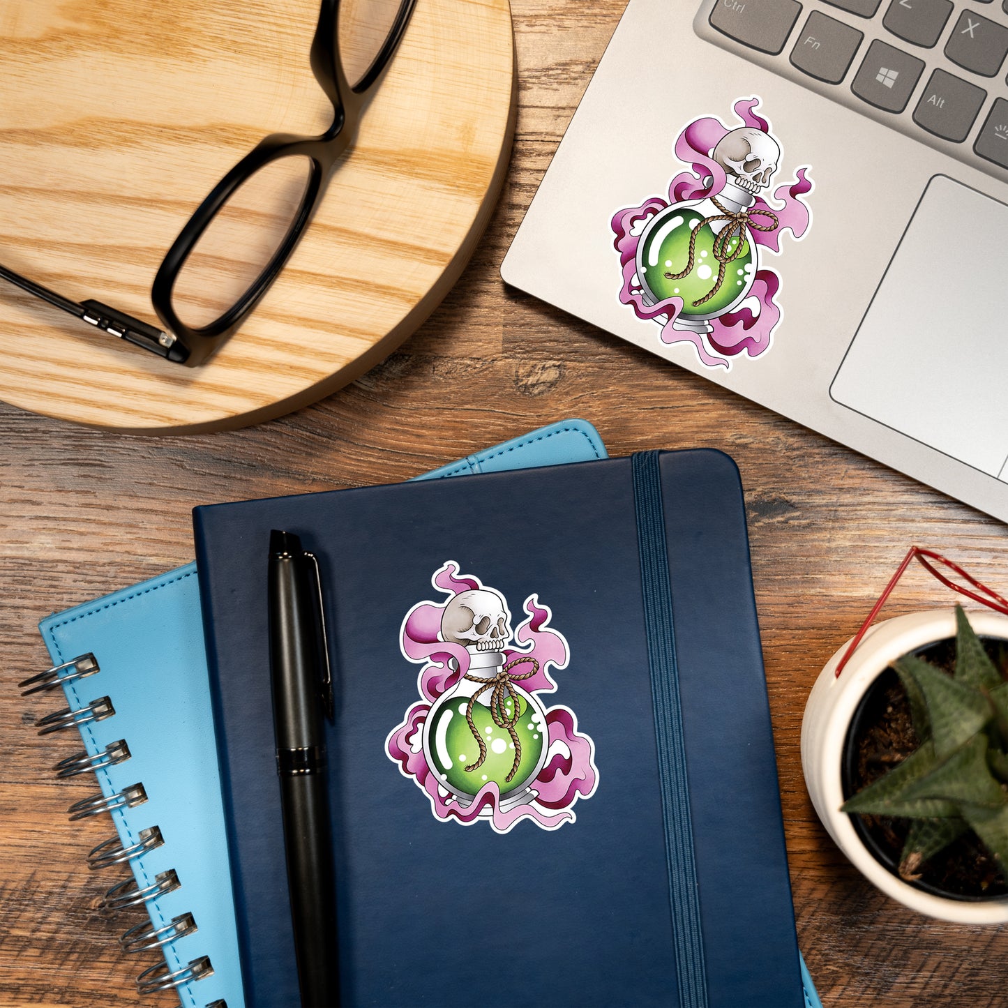 Potion Bottle Hand Drawn American Traditional Tattoo Flash Fine Art Waterproof Vinyl Sticker and Postcard Art Print