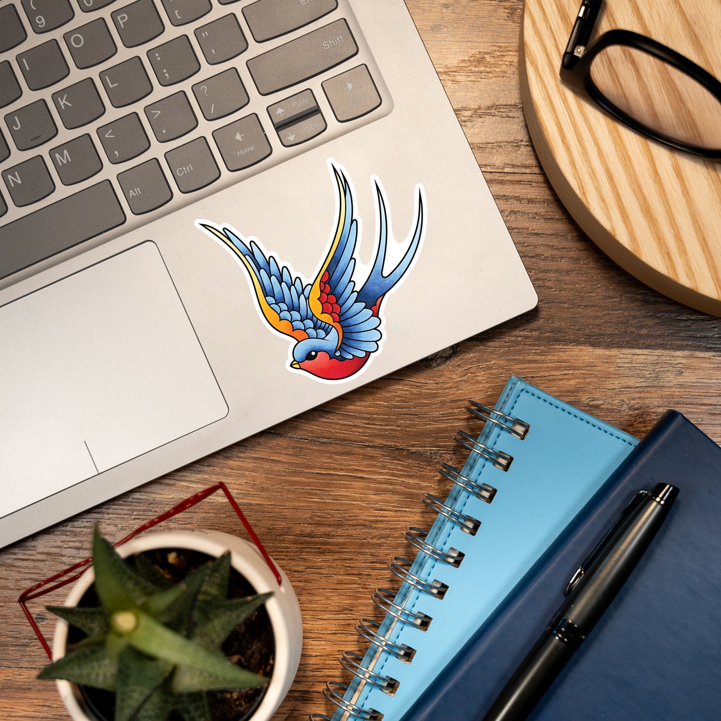 Sailor Jerry Style Swallow American Traditional Tattoo Flash Fine Art Waterproof Vinyl Sticker and Postcard Art Print