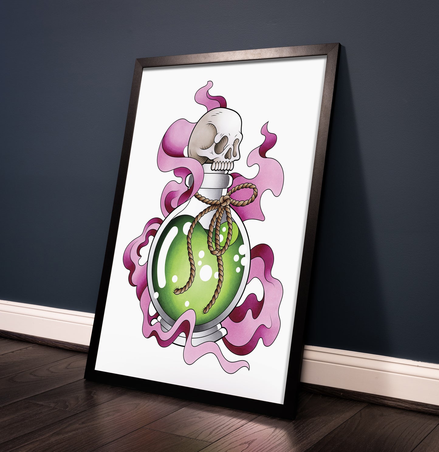 Neo Traditional Potion Bottle Inspired Tattoo Flash Hand Drawn Original Art Print Poster