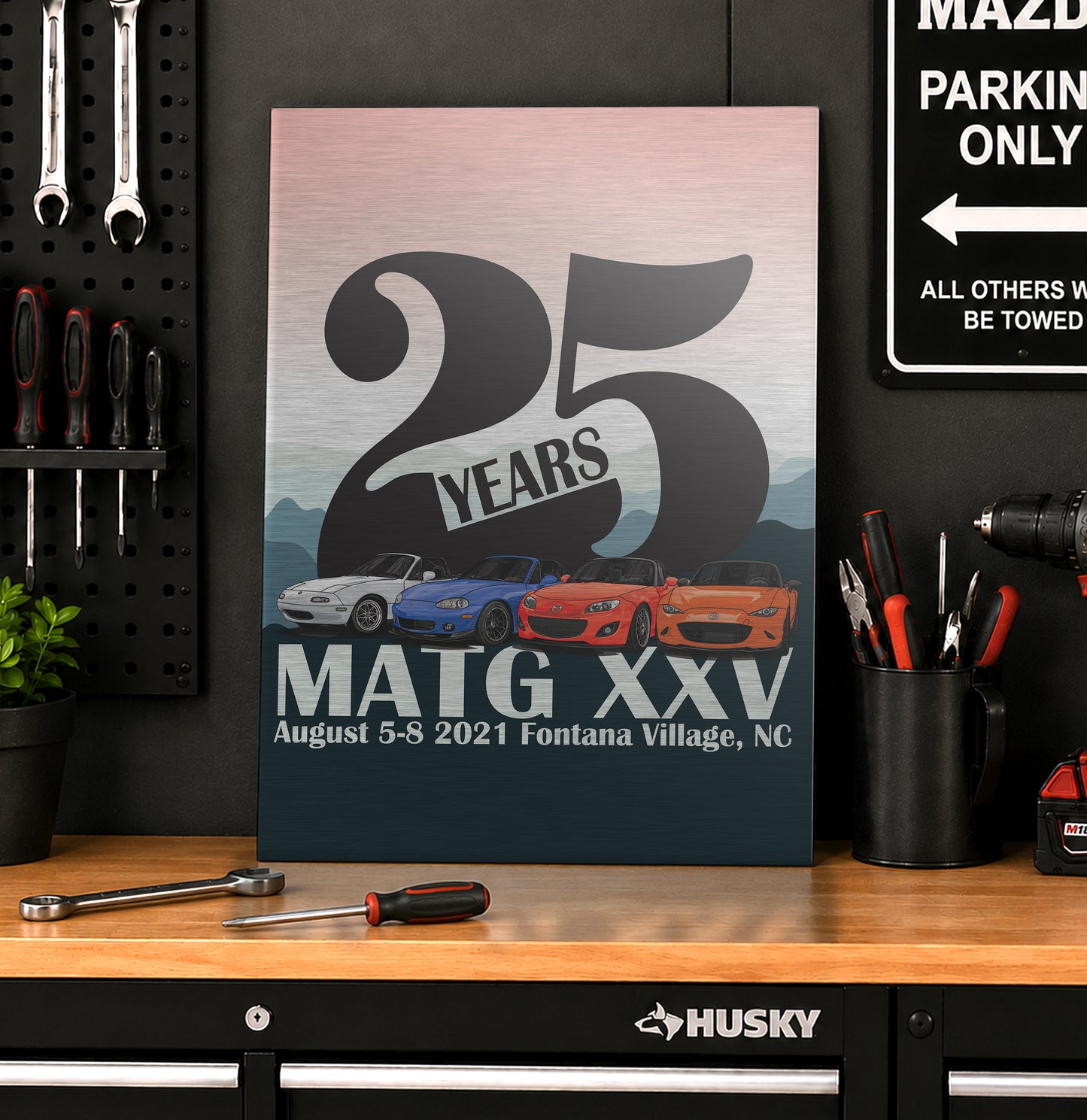 Miatas at the Gap XXV - 2021 Metallic Brushed Aluminum Print