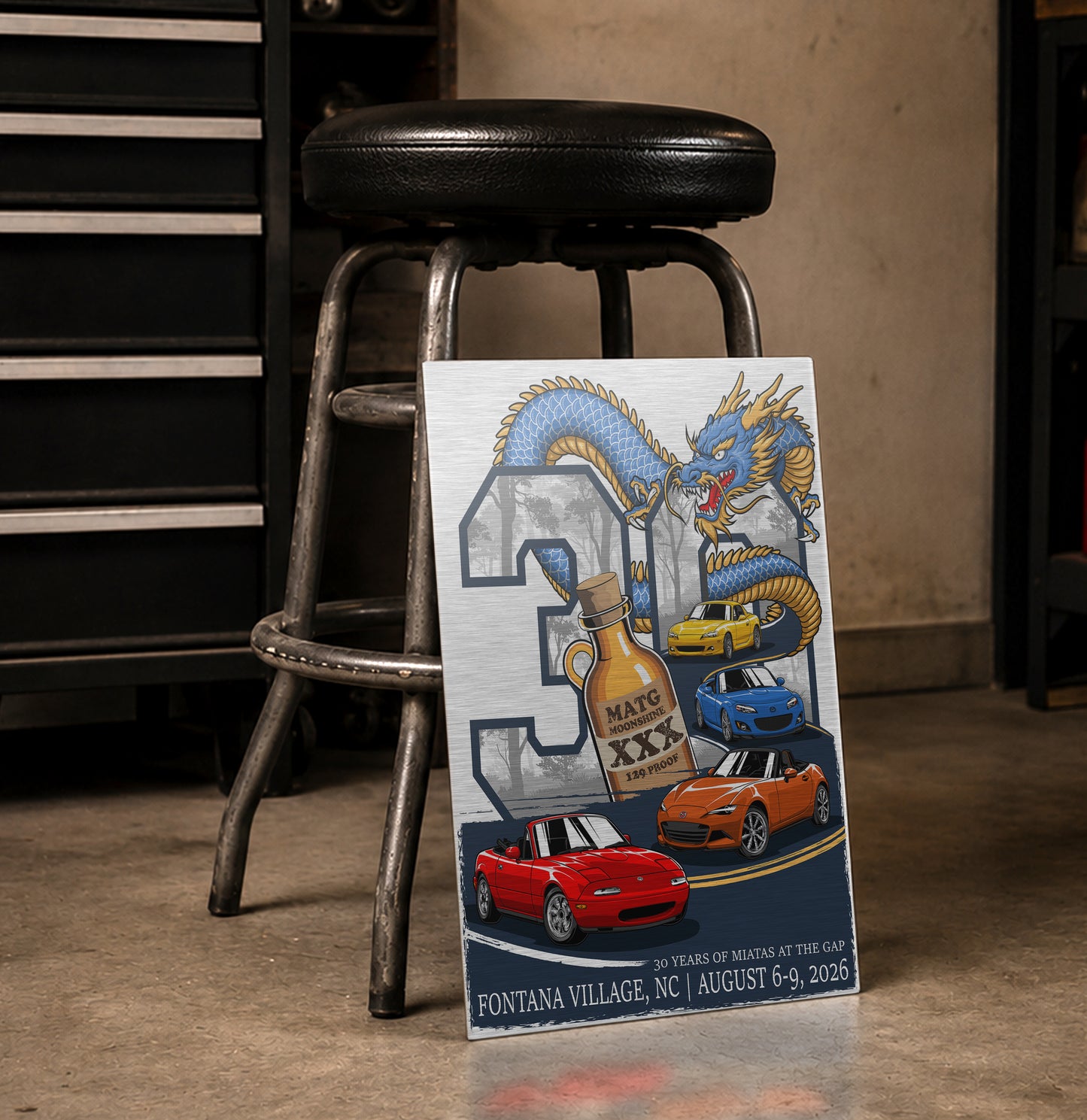Miatas at the Gap XXX - 2026 Metallic Brushed Aluminum Print