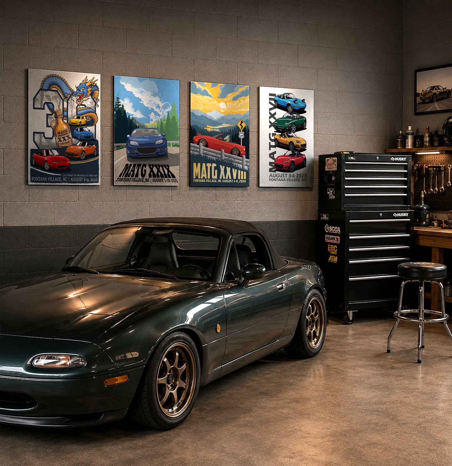 Miatas at the Gap XXIX - 2025 Metallic Brushed Aluminum Print